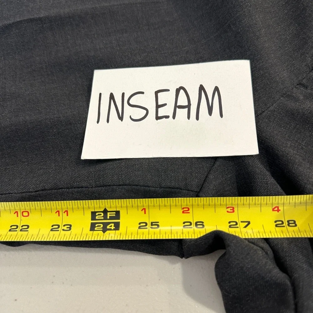 LL Bean Comfort Waist Mens 36W Wool‎ Dress Pants Grey Straight Business Tailored